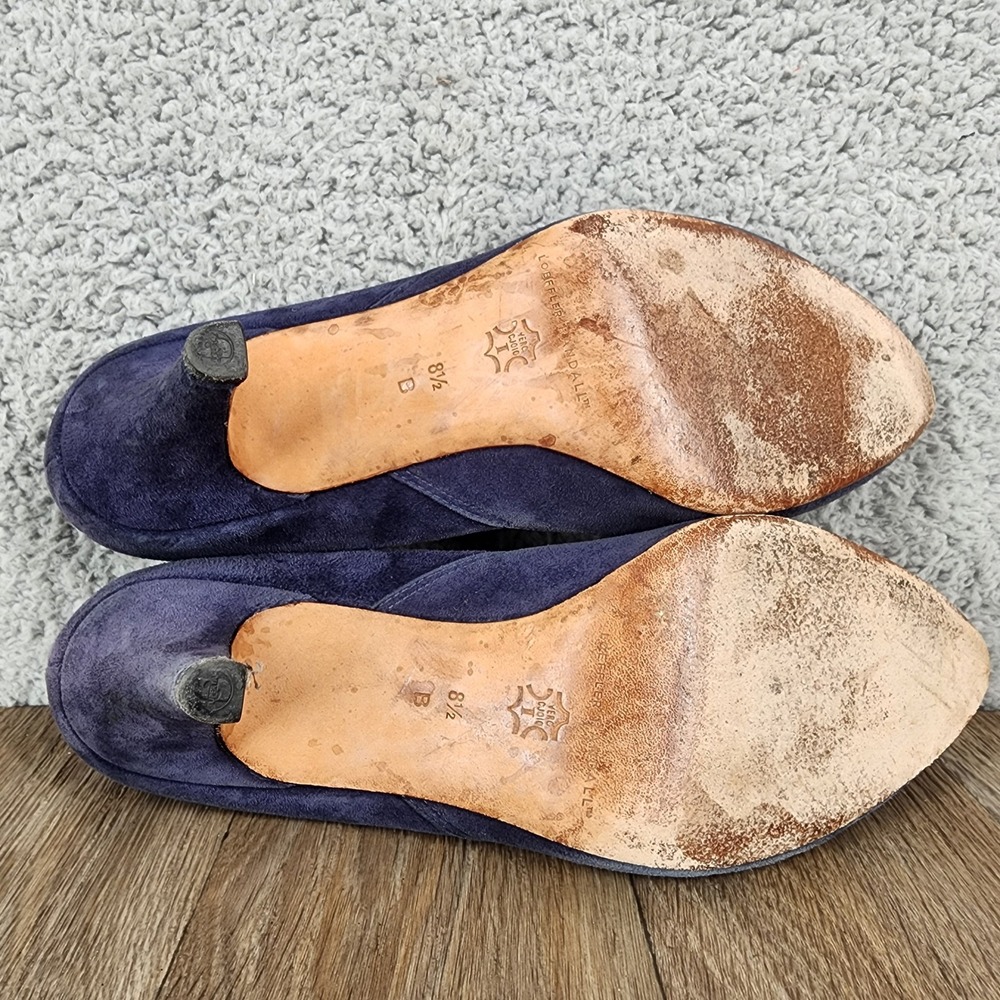 Loeffler‎ Randall 8.5 Blue Suede Pointed Toe Heels Pumps Classic Dress Shoes - Picture 8 of 11